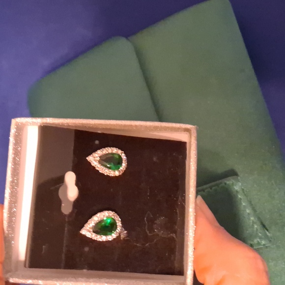 Bundle Of Green Clutch Bag/ Earrings - Picture 9 of 11